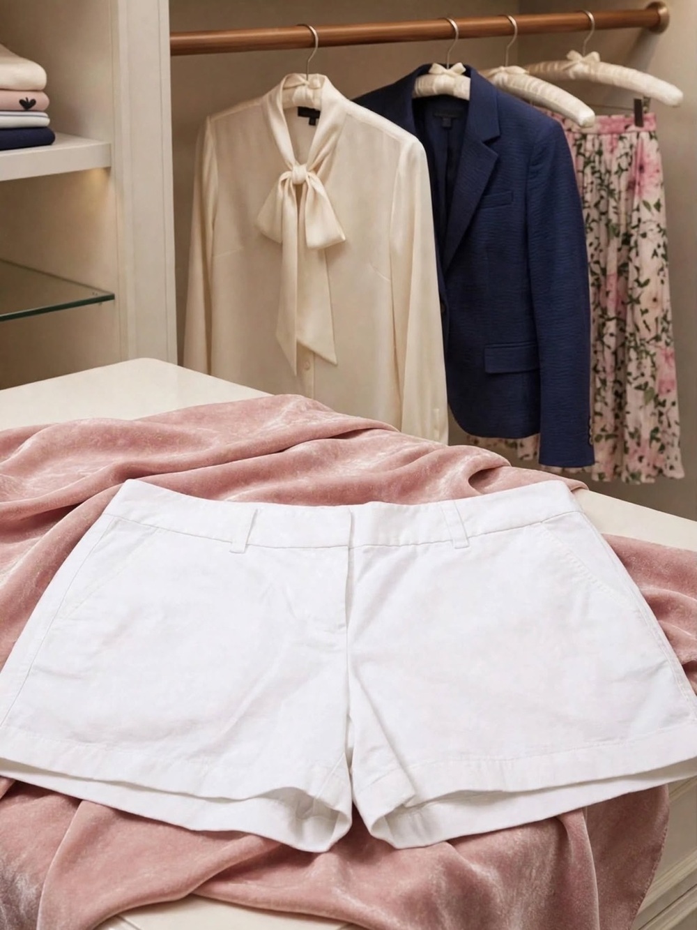 White 6” Vineyard Vine Shorts.